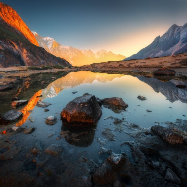 Amazing scene with Himalayan mountains