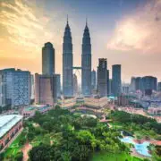 Kuala Lumpur, Malaysia park and skyline