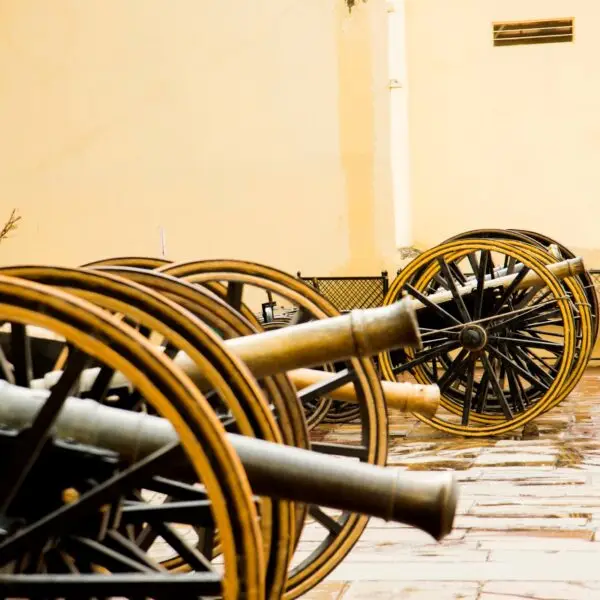 Old cannon in City Palace, Jaipur, Rajasthan, India