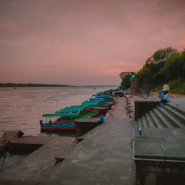 Shot of Narmada Ghat Maheshwar, India