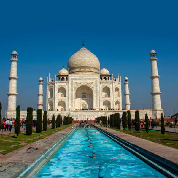 Taj Mahal Memorial Travel Destination 7 Wonders Concept